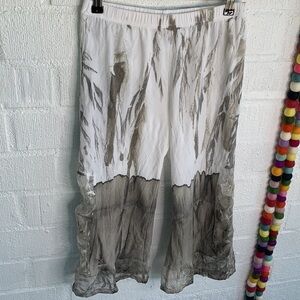 Tlew de Lis Tie Dye Elastic Lace Cropped Gaucho Pull On Pants sz S